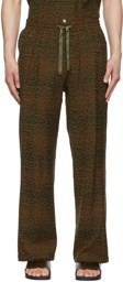 Needles Khaki Jacquard Leopard W.U.S.C. Trousers