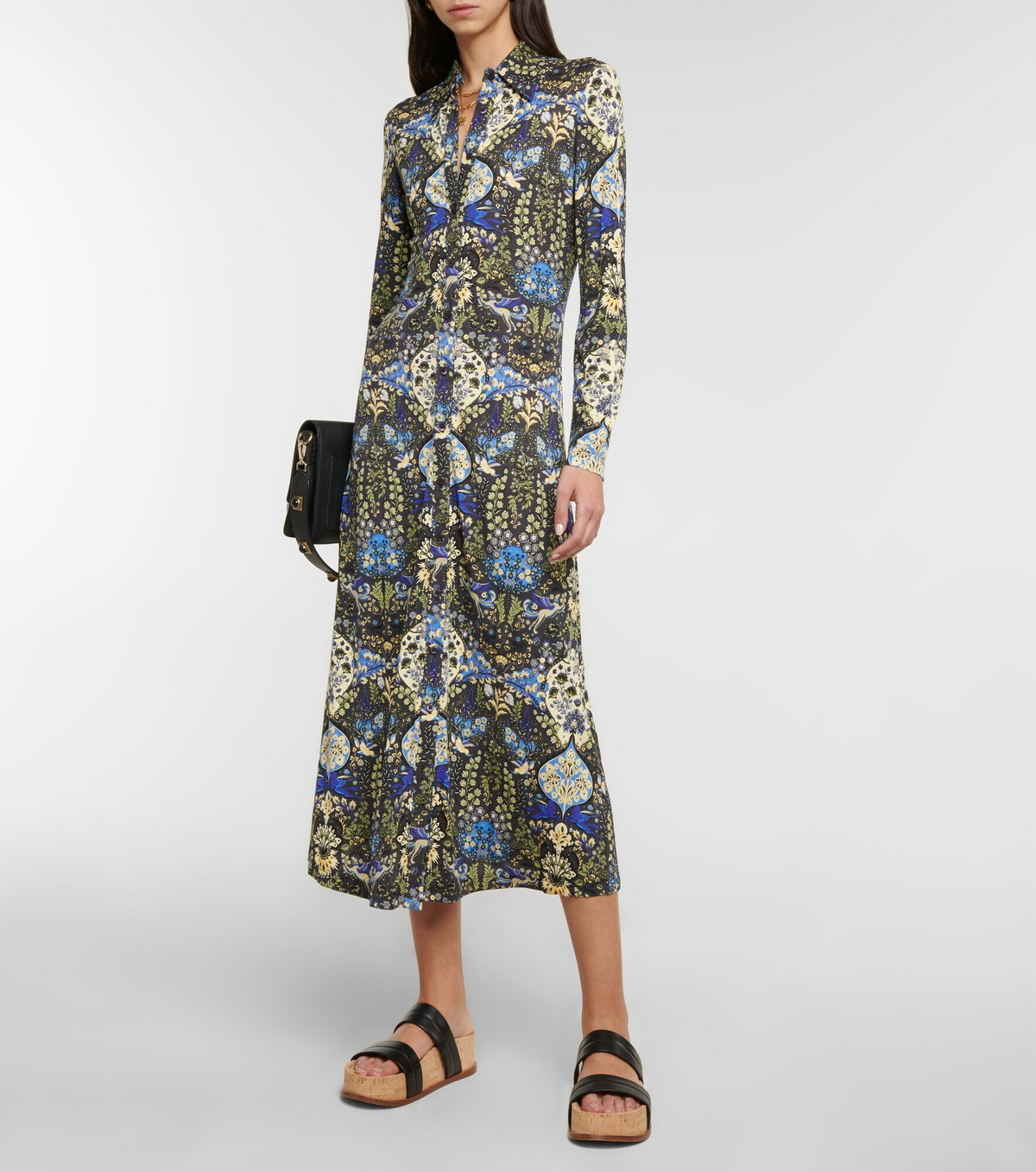 Etro - Printed jersey midi shirt dress Etro