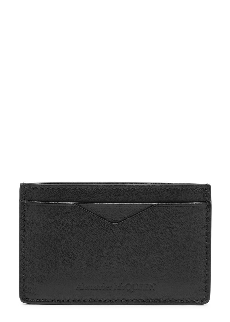 Alexander Mcqueen Embossed Leather Card Holder - Black - One Size