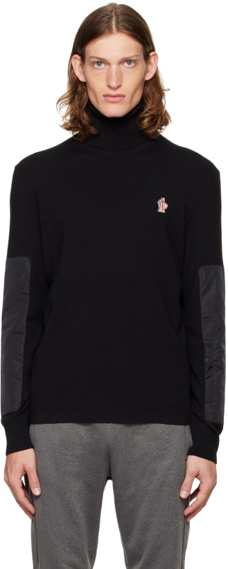 Photo: Moncler Grenoble Black Paneled Turtleneck