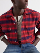 Fortela - Baker Camp-Collar Checked Cotton Shirt - Red