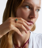 Suzanne Kalan 18kt gold ring with emerald and diamonds
