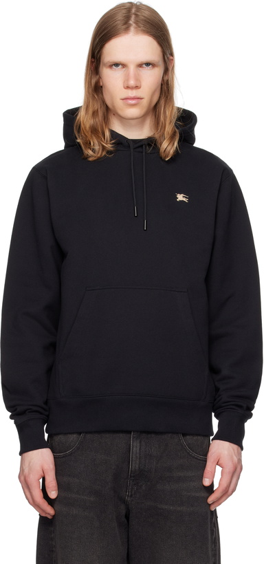 Photo: Burberry Black Knight Stamp Cotton Hoodie