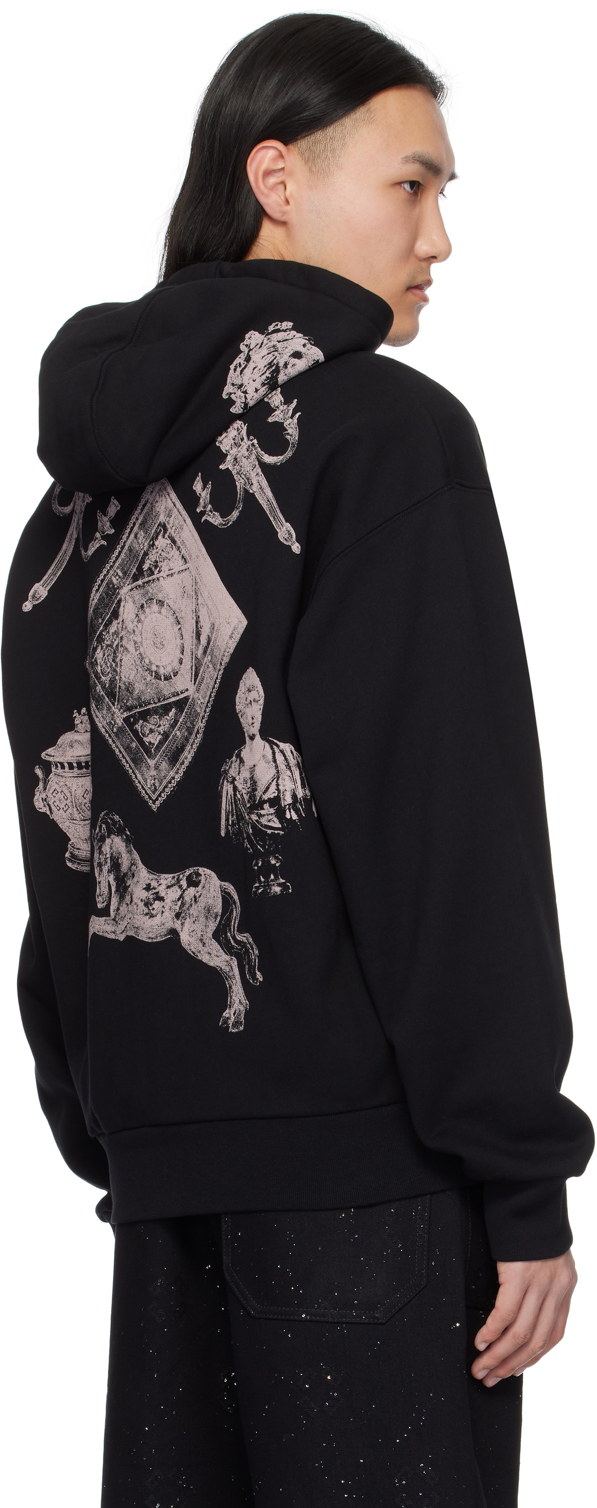 パーカー・フーディ GIVENCHY 'Oggetti di Hubert' hoodie Fleece Zipped Hoodie with Hubert Objects Print- Black – Feature