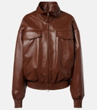 Balenciaga Cropped oversized leather jacket