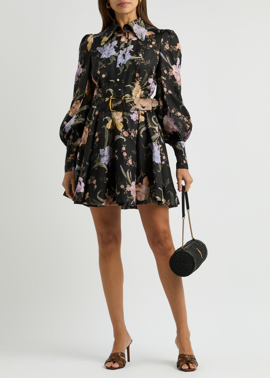 Zimmermann Eden Belted Floral-print Silk Mini Shirt Dress Multi Floral Zimmermann Zimmermann Eden Belted Floral-print Silk Mini Shirt Dress Multi Floral Zimmermann
