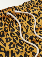 Palm Angels - Straight-Leg Mid-Length Cheetah-Print Swim Shorts - Orange