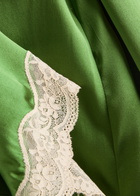 Love Stories Willow Lace-embellished Silk Chemise Sage