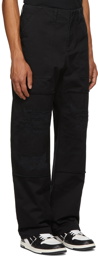 Marcelo Burlon County of Milan Black Twill Distressed Trousers