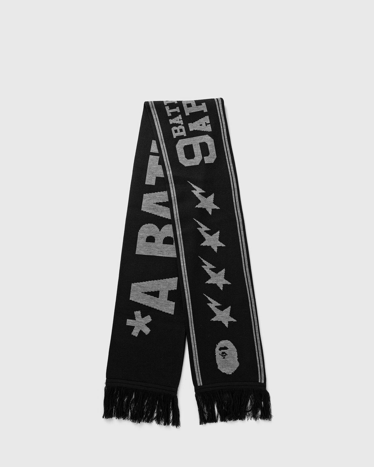 A Bathing Ape JACQUARD BAPE LOGO LONG SCARF Black Men