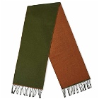 Universal Works Men's Double Sided Scarf in Olive/Brown