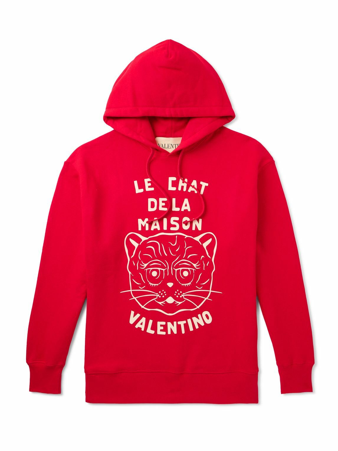 Valentino Garavani - Logo-Print Cotton-Jersey Hoodie - Red
