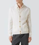 Brioni Ribbed-knit wool and cashmere cardigan