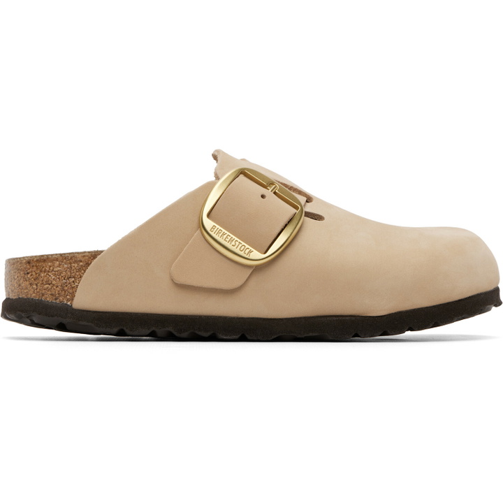 Photo: Birkenstock Beige Narrow Boston Big Buckle Slip-on Loafers