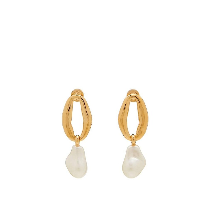 Photo: Rejina Pyo Women's Chain Pendant Earrings in Glass Pearl Gold