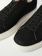 Brunello Cucinelli - Suede-Trimmed Full-Grain Leather Sneakers - Black