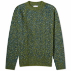 Norse Projects Men's Ivar Cotton Alpaca Cable Jumper in Spruce Green
