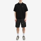 Represent Men's Boucle Textured Knit Polo Shirt in Black