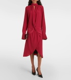 Nina Ricci Gathered silk crêpe midi dress