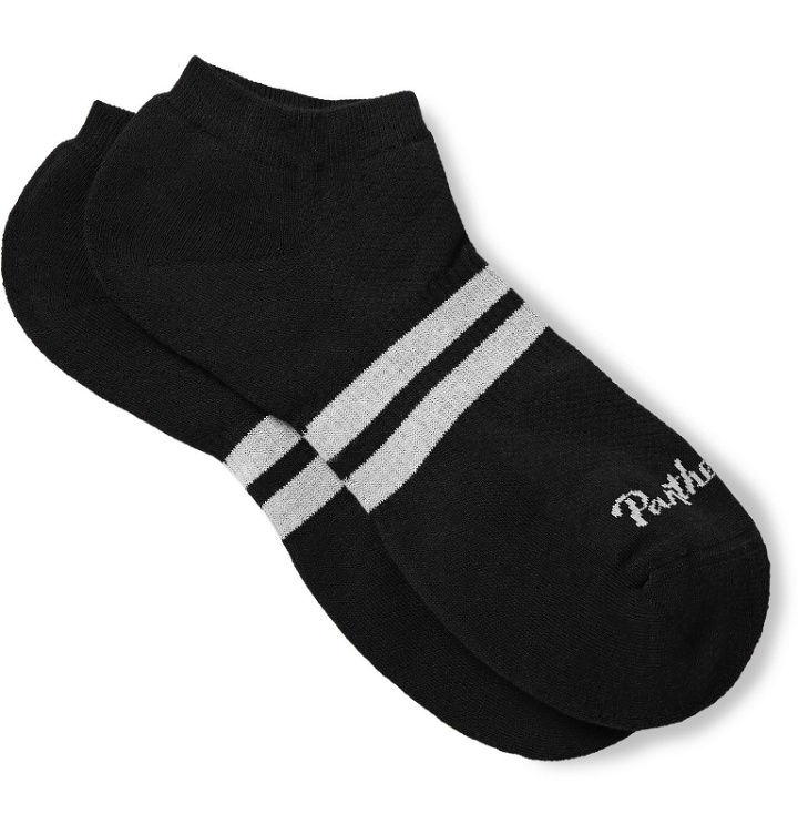 Photo: Pantherella - Sprint Cushioned Stretch Cotton-Blend No-Show Socks - Black