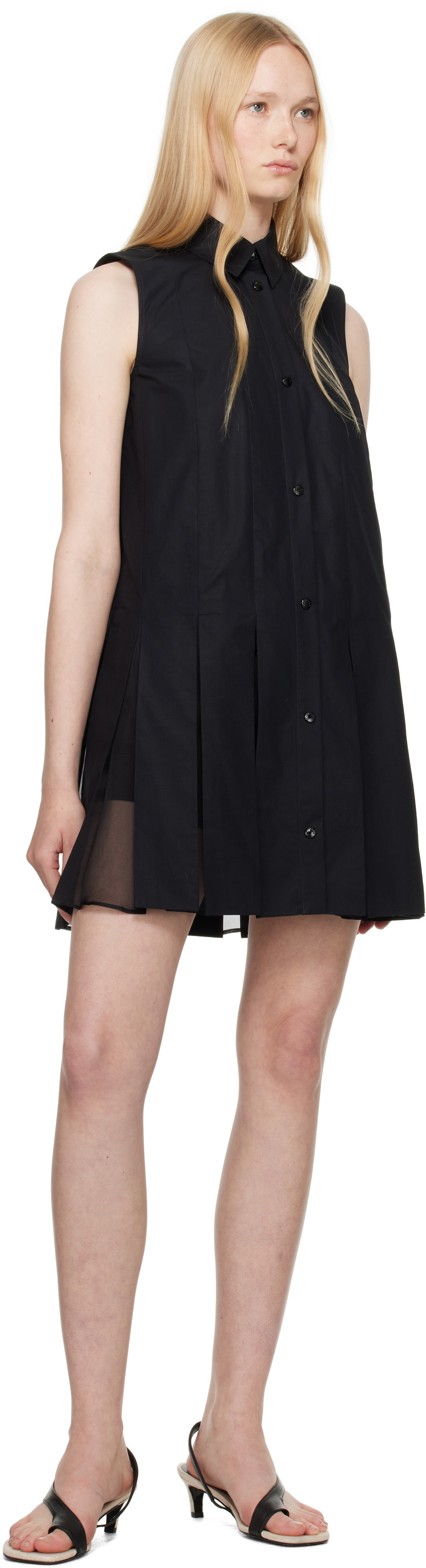 SILK SHIRT MINI DRESS (BLACK)