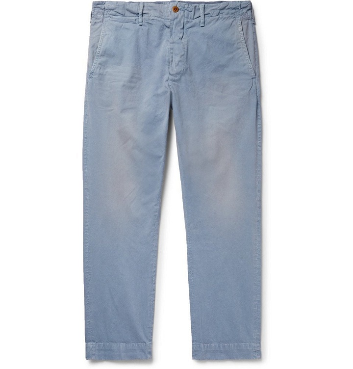 Photo: Polo Ralph Lauren - Slim-Fit Tapered Washed Cotton-Twill Chinos - Men - Blue