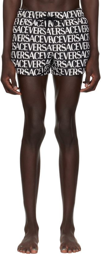 Photo: Versace Underwear Black Allover Swim Shorts