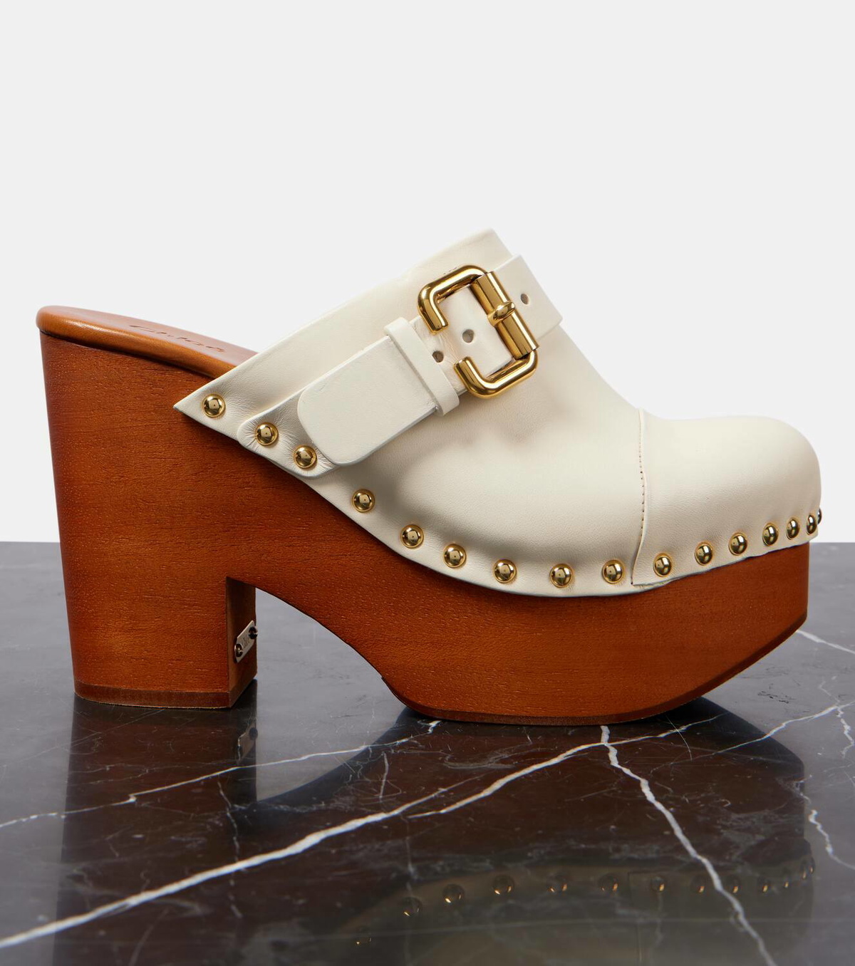 Chloé Jeannette studded leather clogs Chloe