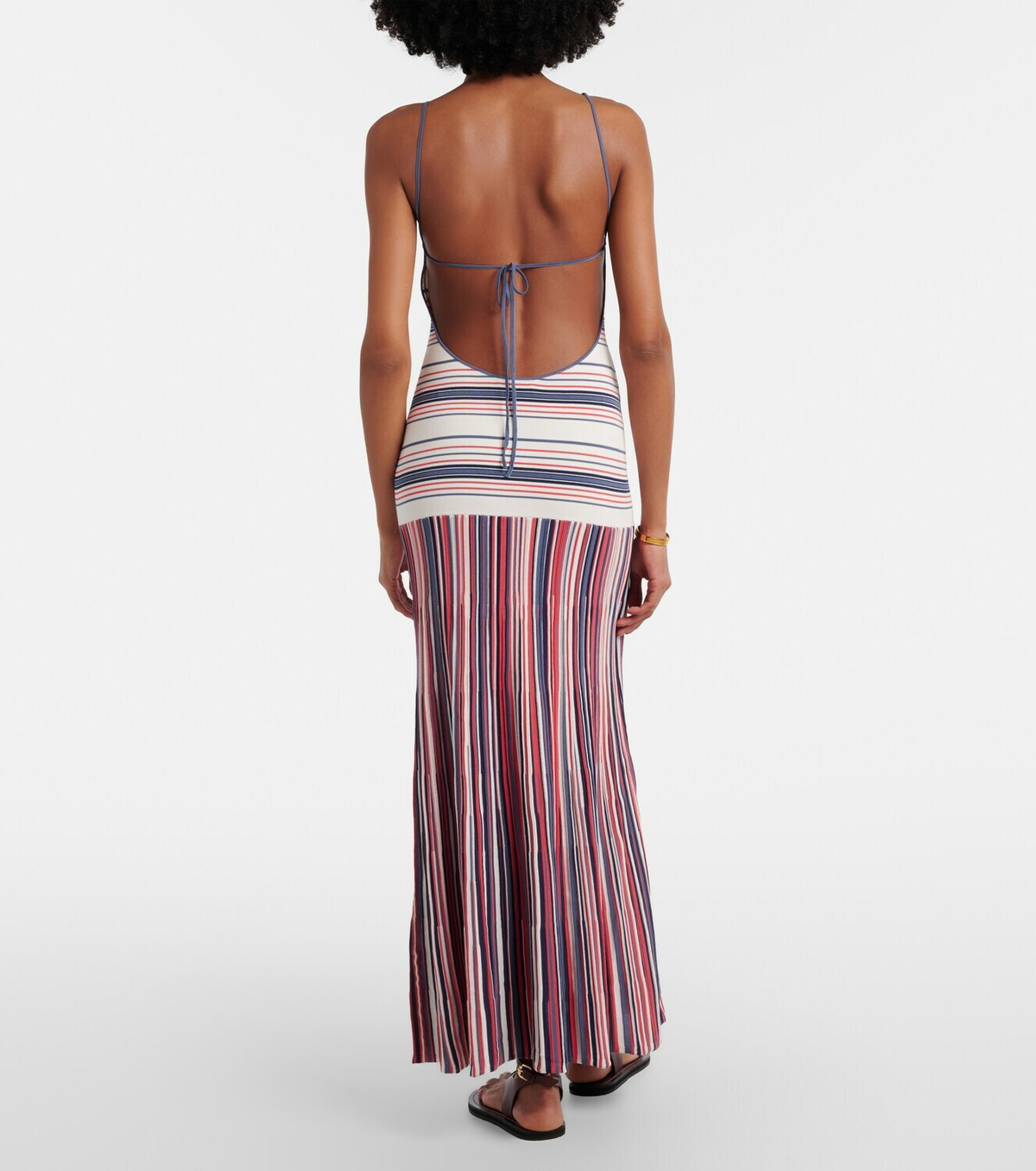 Faithfull Citara striped cotton-blend maxi dress