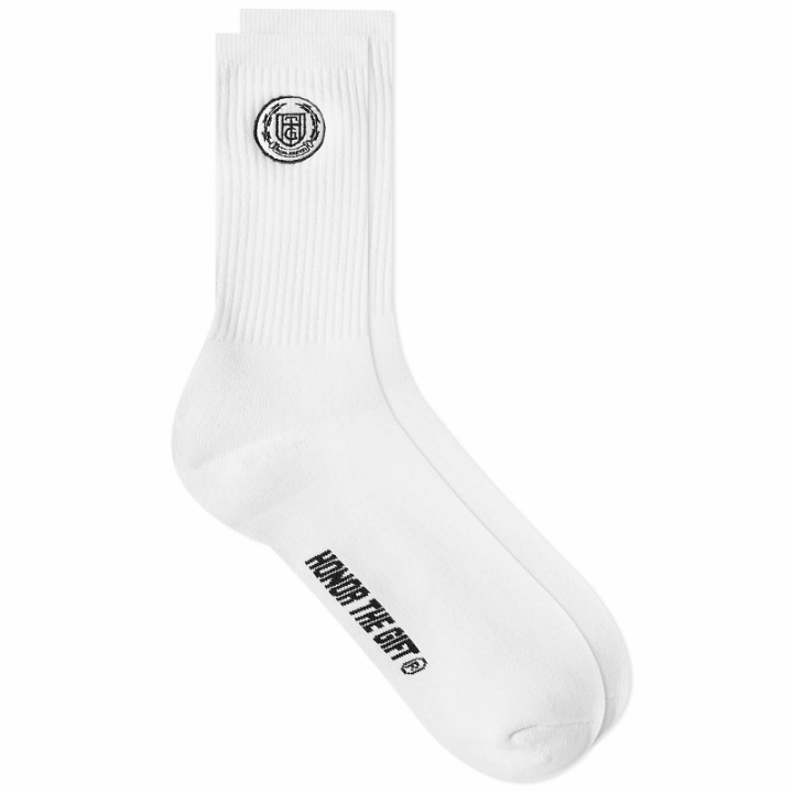 Photo: Honor the Gift Men's Crest Rib Socks in White
