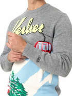 MC2 Saint Barth Man Cashmere Blend Sweater Heron With Verbier Jacquard