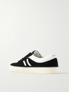 CELINE - Logo-Print Leather-Trimmed Suede Sneakers - Black