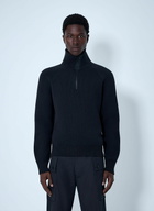 Margaret Howell High Neck Wool Zip Sweater
