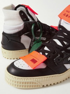 Off-White - 3.0 Off-Court Leather and Canvas High-Top Sneakers - Black