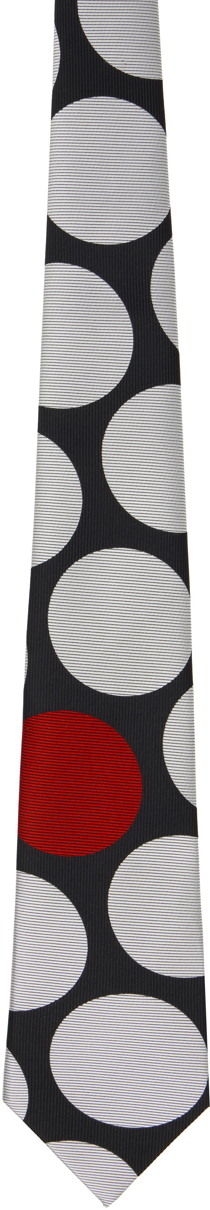 Comme des Garçons Homme Deux Black & White Silk Polka Dots Tie