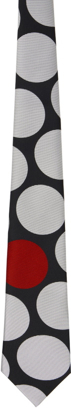 Photo: Comme des Garçons Homme Deux Black & White Silk Polka Dots Tie