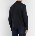 Loro Piana - Suede-Trimmed Mélange Cashmere-Blend Overshirt - Navy