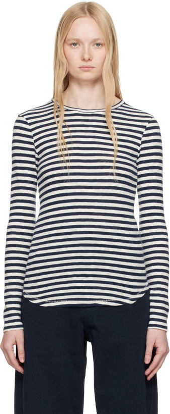 Photo: YMC Navy & White Earth Stripe T-shirt