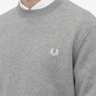 Fred Perry Men's Crew Sweat in Snow/Steel Marl