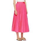 Valentino Pink Pleated Waist-Tie Skirt
