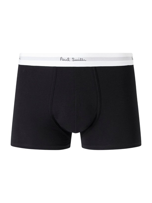 Photo: Paul Smith - Seven-Pack Stretch Organic Cotton-Jersey Boxer Briefs - Black