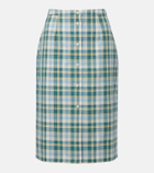 Prada Checked cotton poplin pencil skirt
