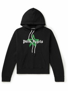 Palm Angels - Logo-Print Cotton-Blend Jersey Hoodie - Black