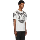 Dolce and Gabbana White Logo Flocked T-Shirt