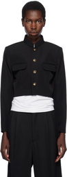Comme des Garçons Girl Black Wool & Polyester Doeskin Blazer