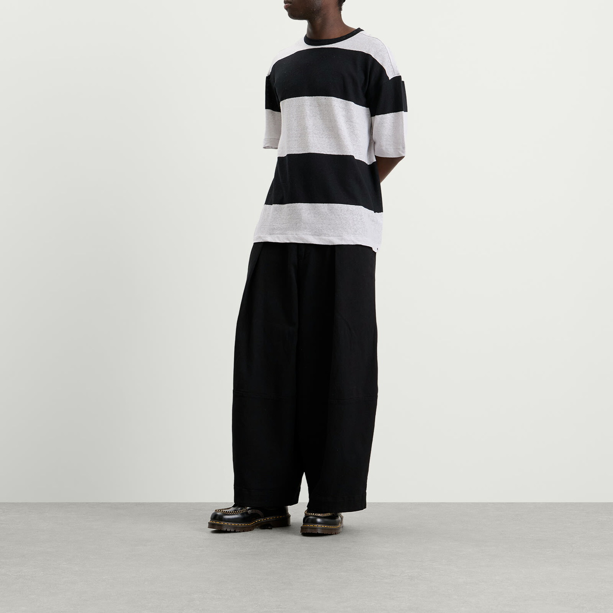YMC Men's Triple T Shirt in Black/Light Grey