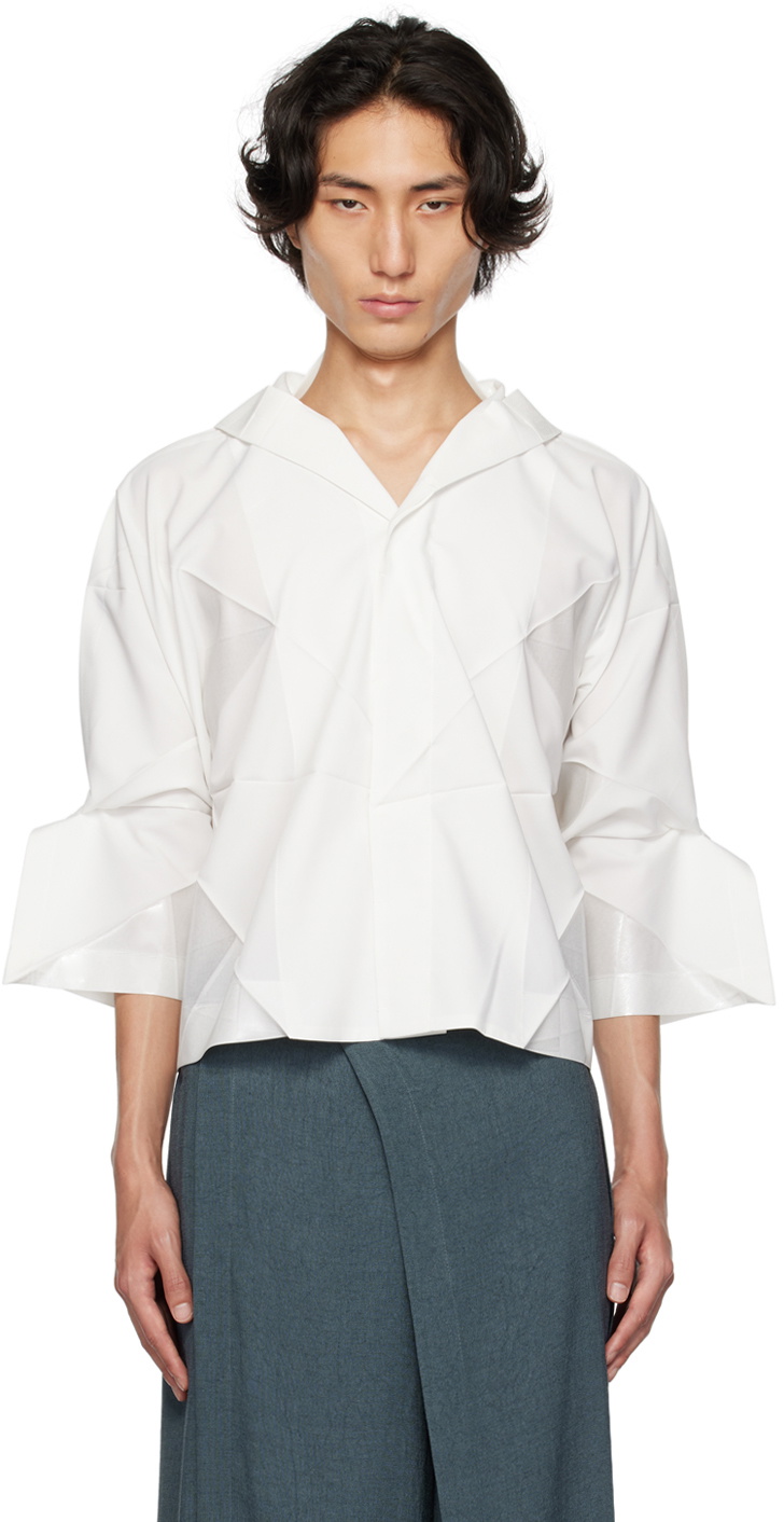 132.5トップス 132 5. ISSEY MIYAKE White Standard Shirt 132 5. ISSEY MIYAKE