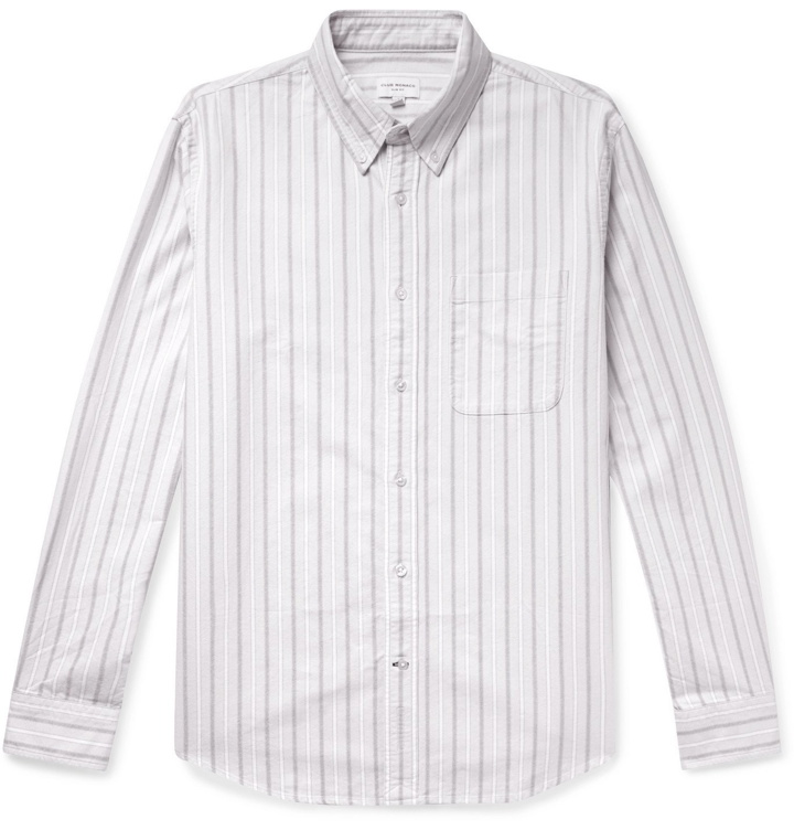 Photo: Club Monaco - Button-Down Collar Striped Cotton Oxford Shirt - Gray