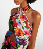 Dolce&Gabbana Floral scarf-detail silk top