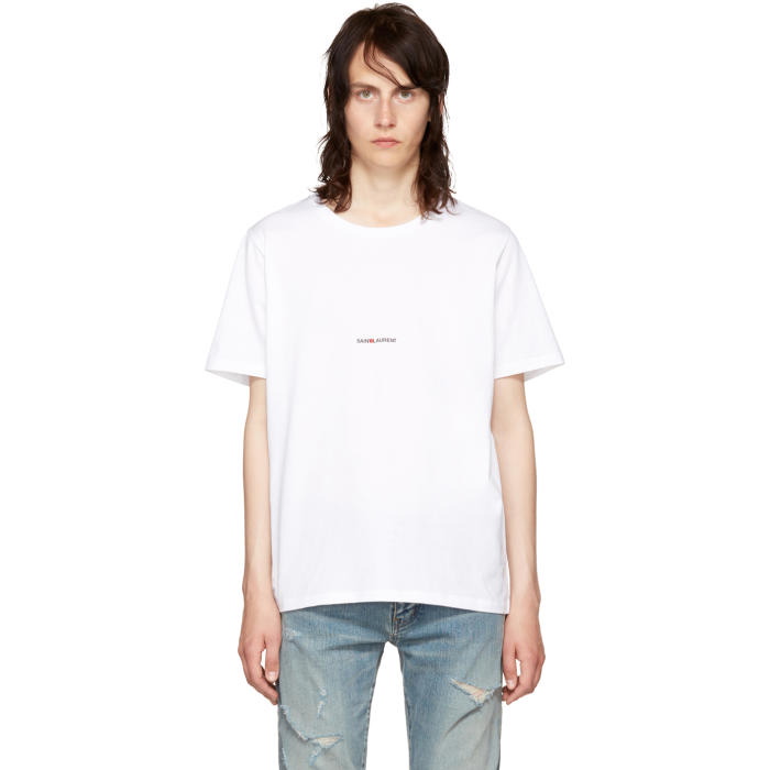 Photo: Saint Laurent White Rive Gauche T-Shirt